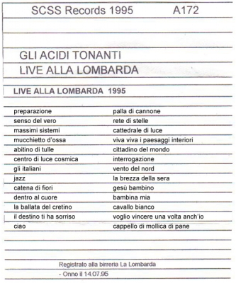a172 gli acidi tonanti: live alla lombarda 1995